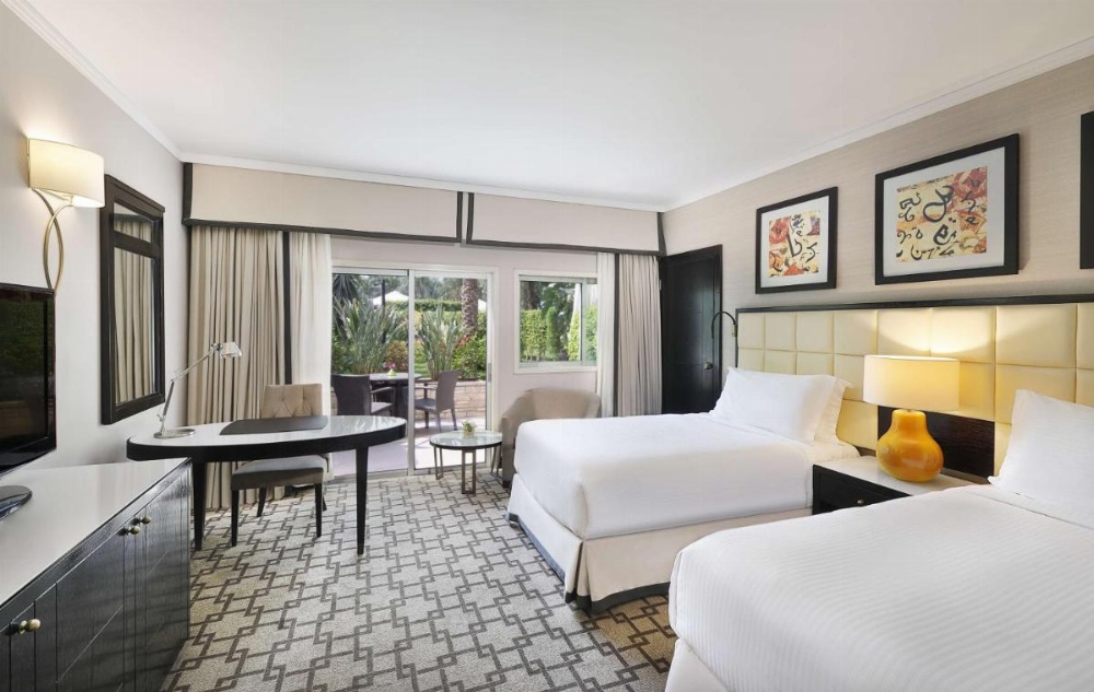 Twin Patio Room with Terrace Pool View